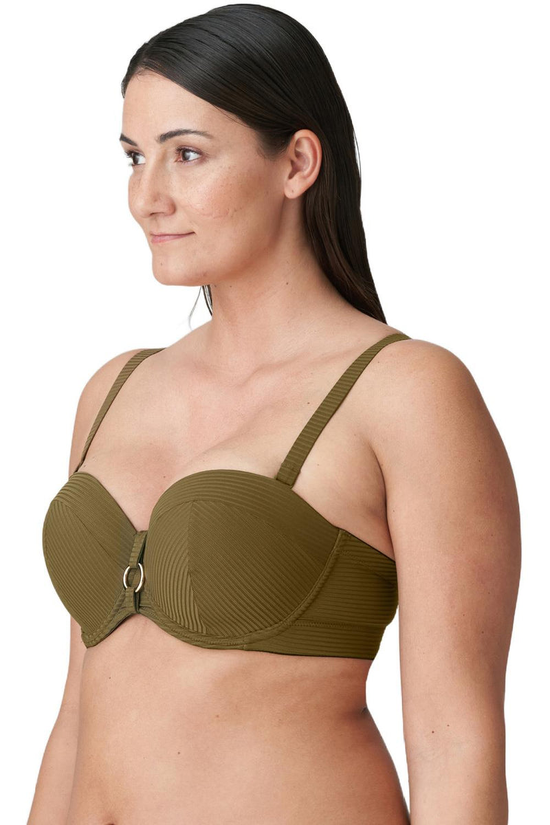 PrimaDonna Swim Sahara Padded Strapless Bikini Top, Olive (4006317)