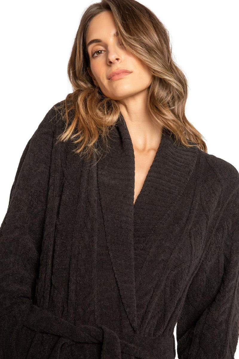 PJ Salvage Cable Knit Robe RKCKR Black