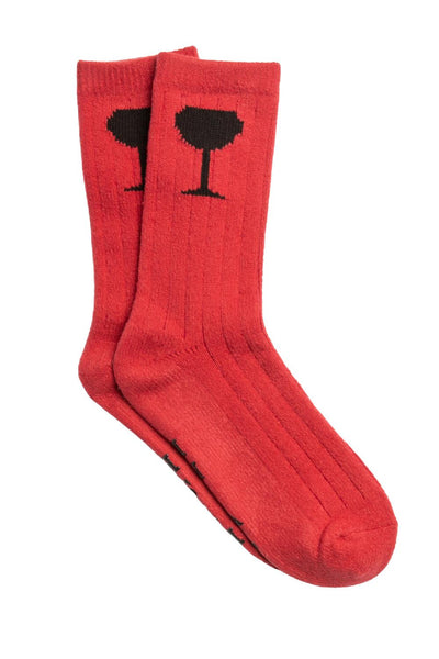 PJ Salvage Rise & Wine Fun Socks, Crimason (RKFX3)