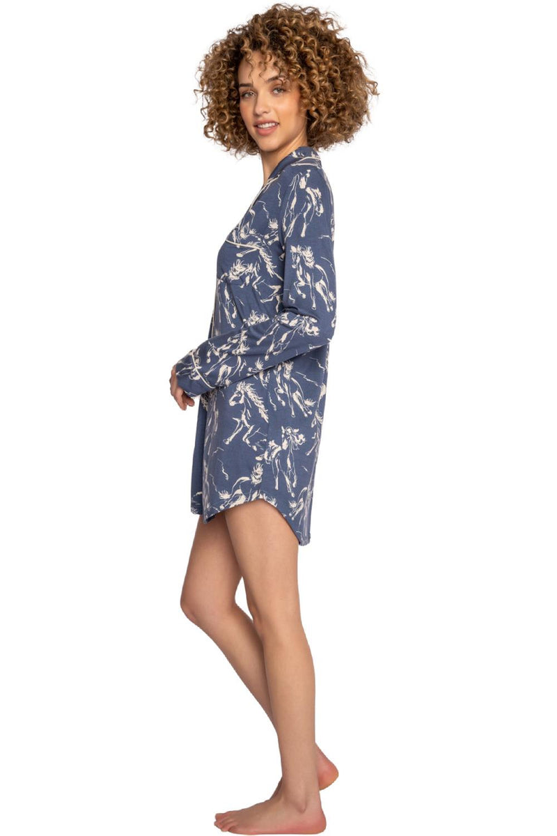 PJ Salvage Running Wild Nightshirt, Dark Denim RKRWNS