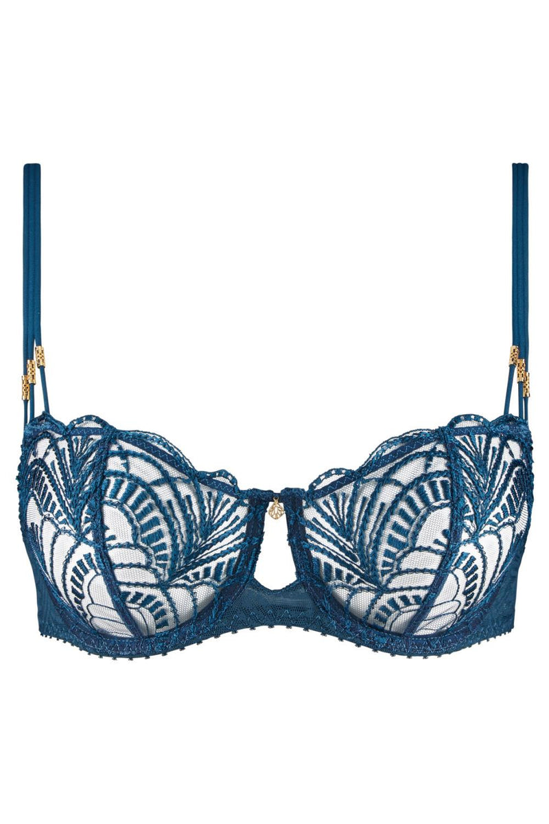 Aubade Ethnic Vibes Demi Cup Bra, Dark Cyan (2BF14)
