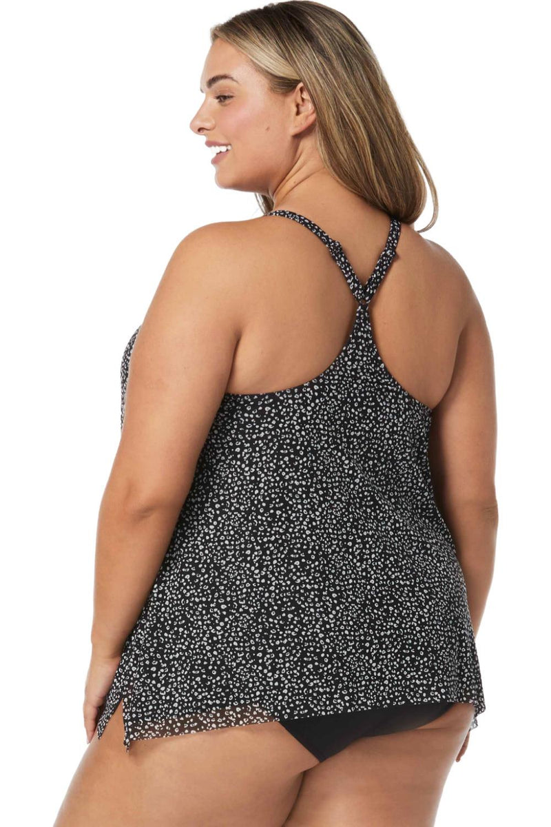 Coco Reef Island Cheetah Current Bra Sized Mesh Layer Underwire Tankini U7A035