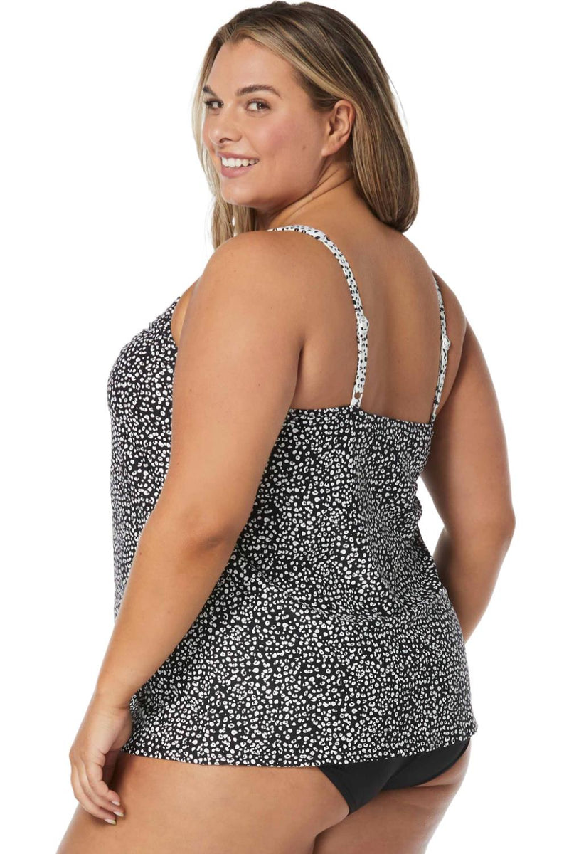 Coco Reef Island Cheetah Core V-Neck Bra Sized Underwire Tankini U7A382