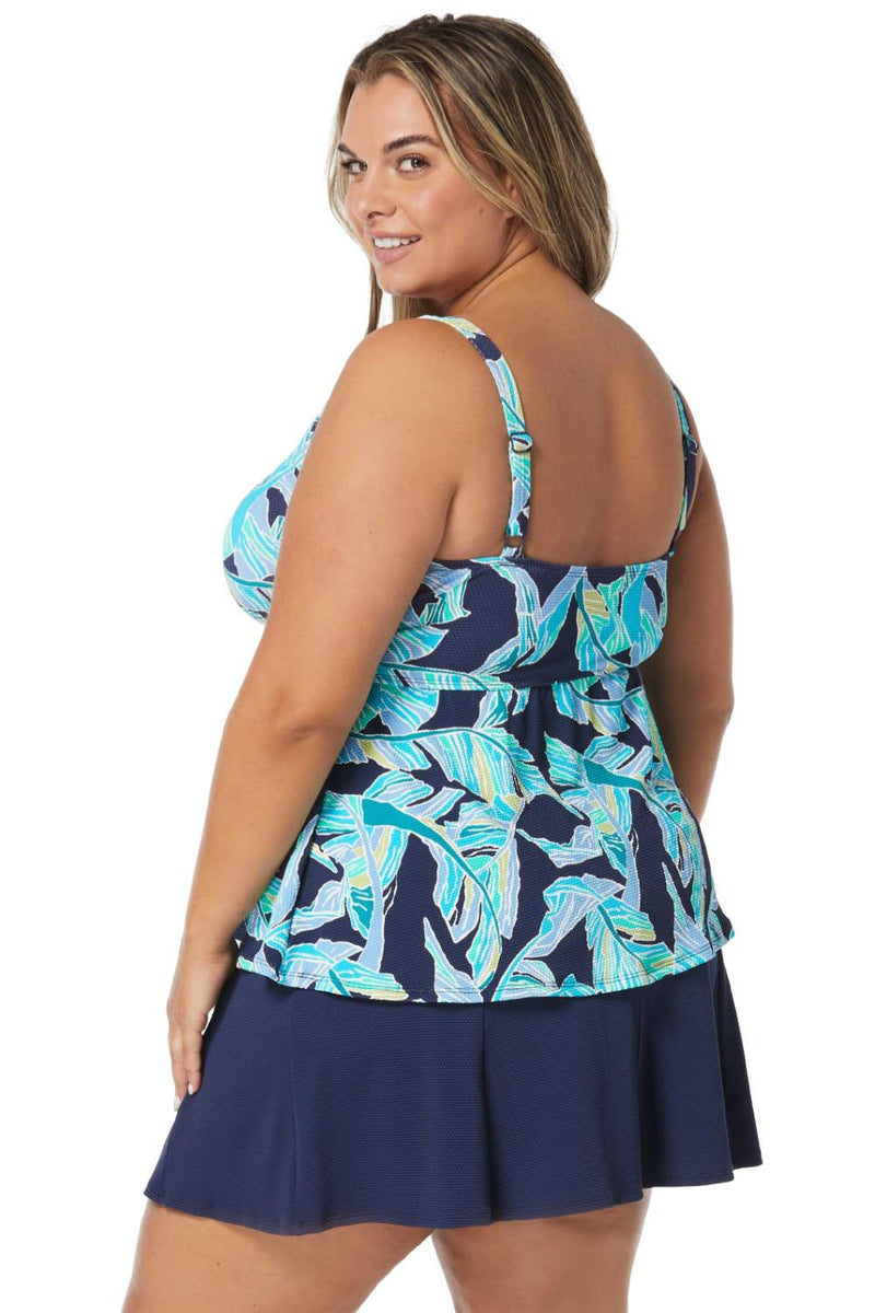 Beach House Women Seaglass Palm Willow Tankini, Admiral (HW2D371)