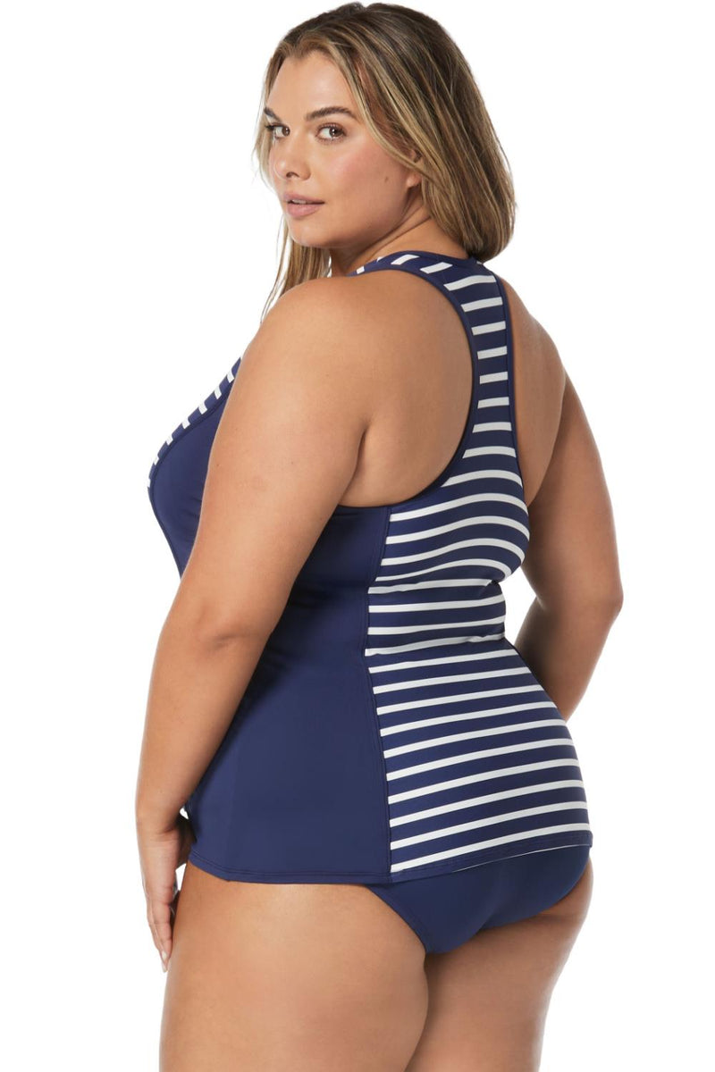 Beach House Women Erinna Racerback Tankini, Blue/White (HW7C266)