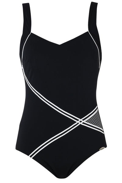 Sunflair Swimsuit, Black / White (72083)