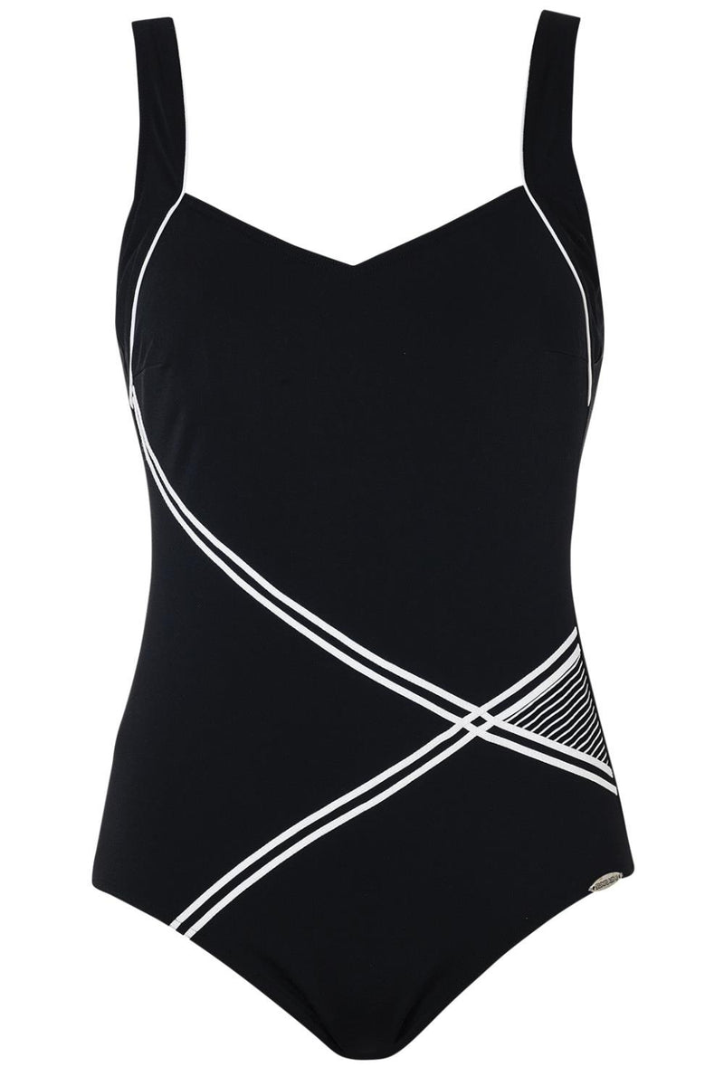Sunflair Swimsuit, Black / White (72083)