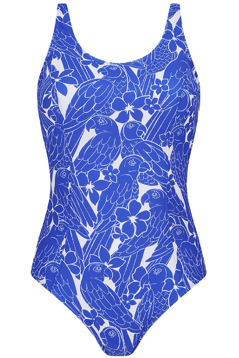 Amoena Azores Mastectomy One Piece Swimsuit, Royal Blue/White (71757)