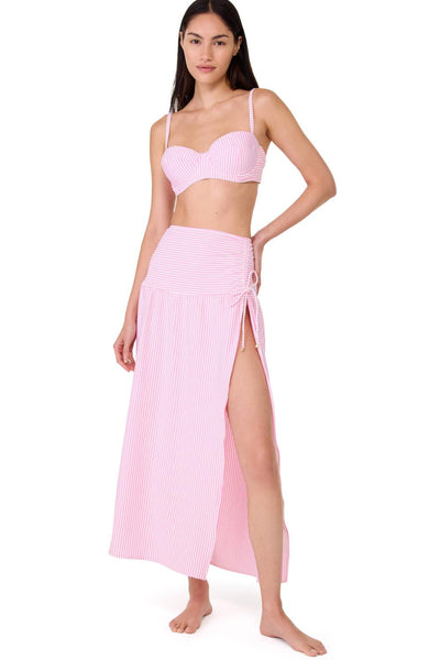 Kate Spade Swim Cover Skirt, White/Pink (S21504)