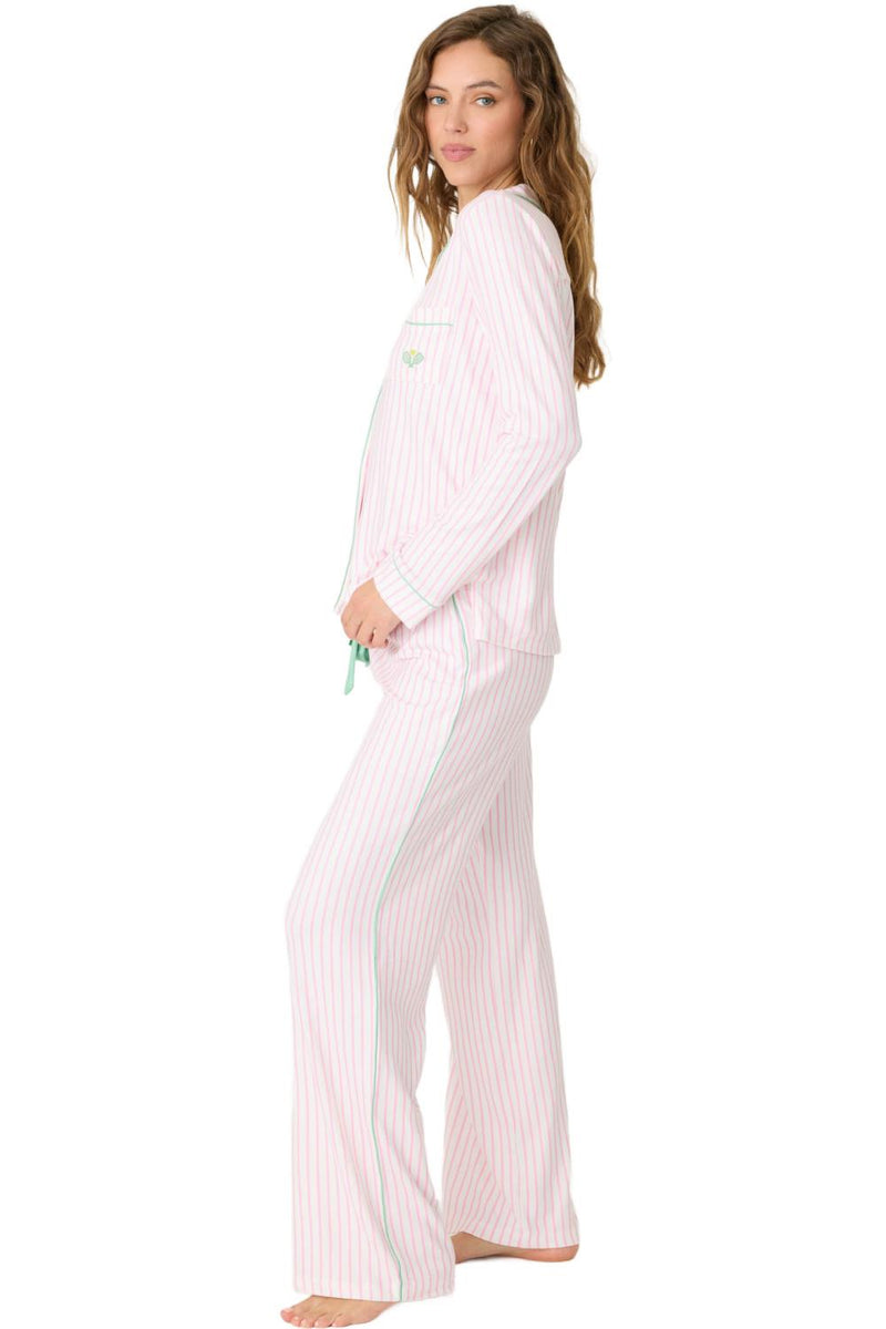 PJ Salvage Happiest On The Court Pickleball Striped PJ Set, Ivory (RSHCPJ-SP25)
