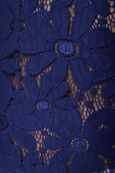 J. Valdi Floral Crochet Front Open Kimono, Navy (J27465)