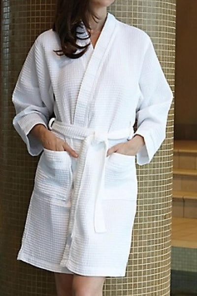 Kayanna Kimono Waffle Robe S08084 White
