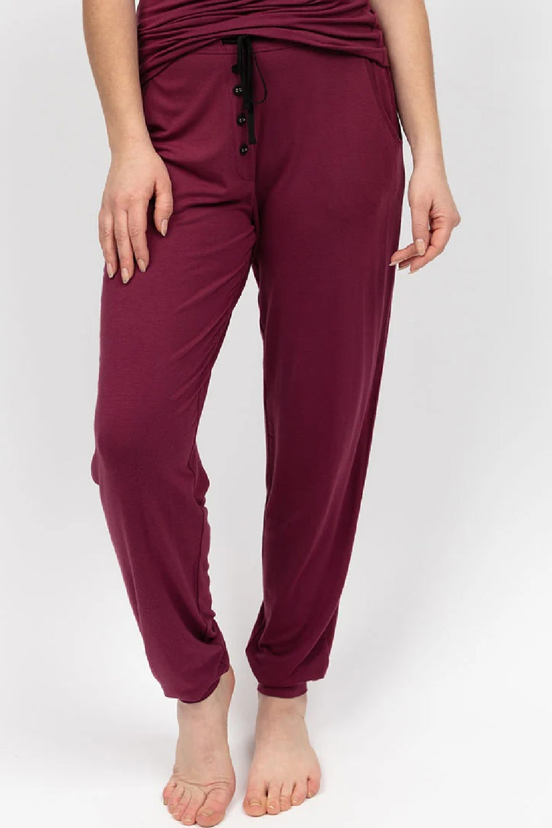 Cyberjammies Yasmin Jersey Pyjama Bottoms, Oxblood (5088)