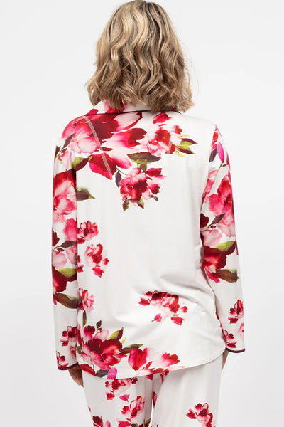 Cyberjammies Isabella PJ Top, Oxblood Mix Floral (5116)