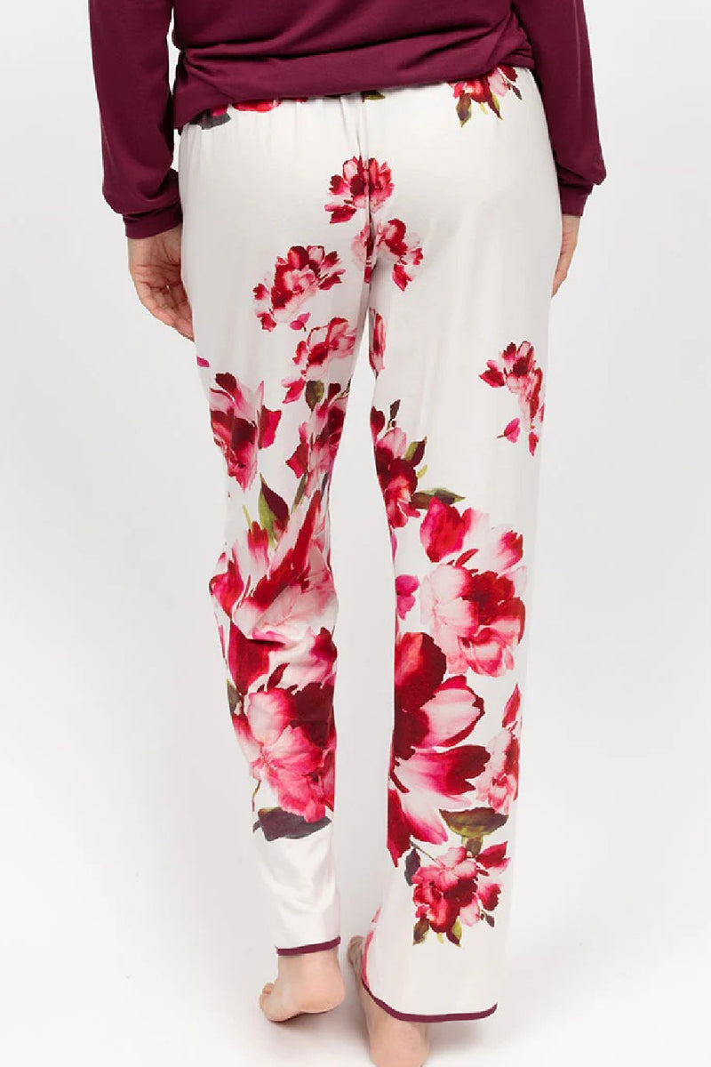 Cyberjammies Isabella PJ Pant, Oxblood Mix Floral (5117)