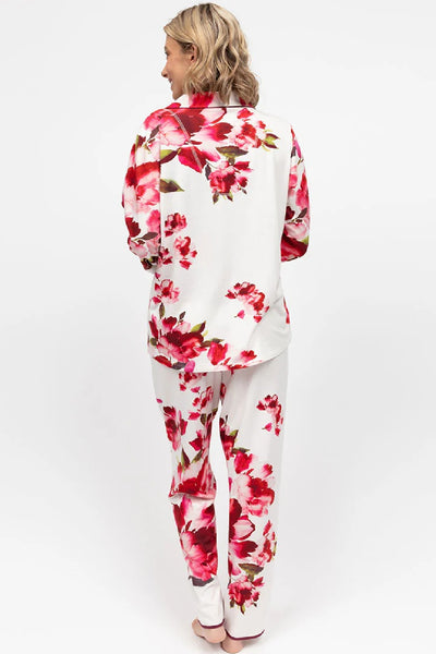 Cyberjammies Isabella PJ Top, Oxblood Mix Floral (5116)