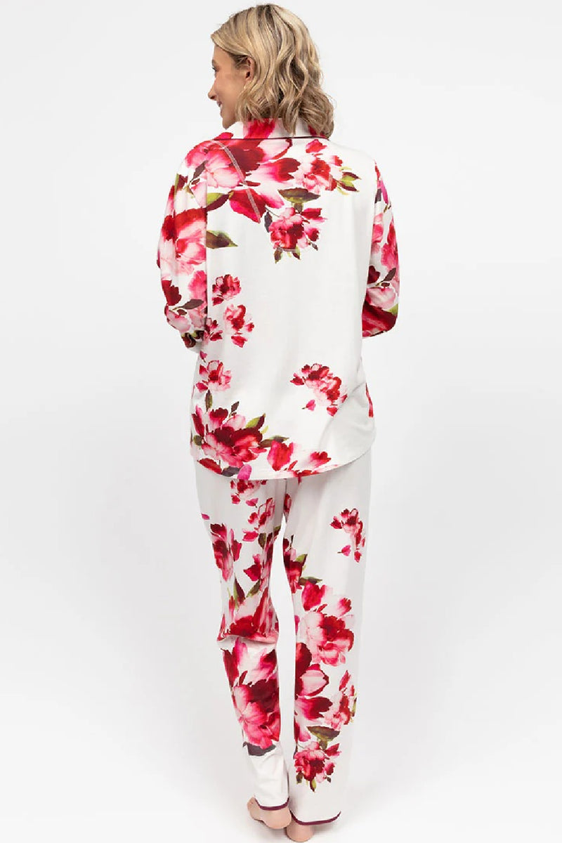 Cyberjammies Isabella PJ Top, Oxblood Mix Floral (5116)