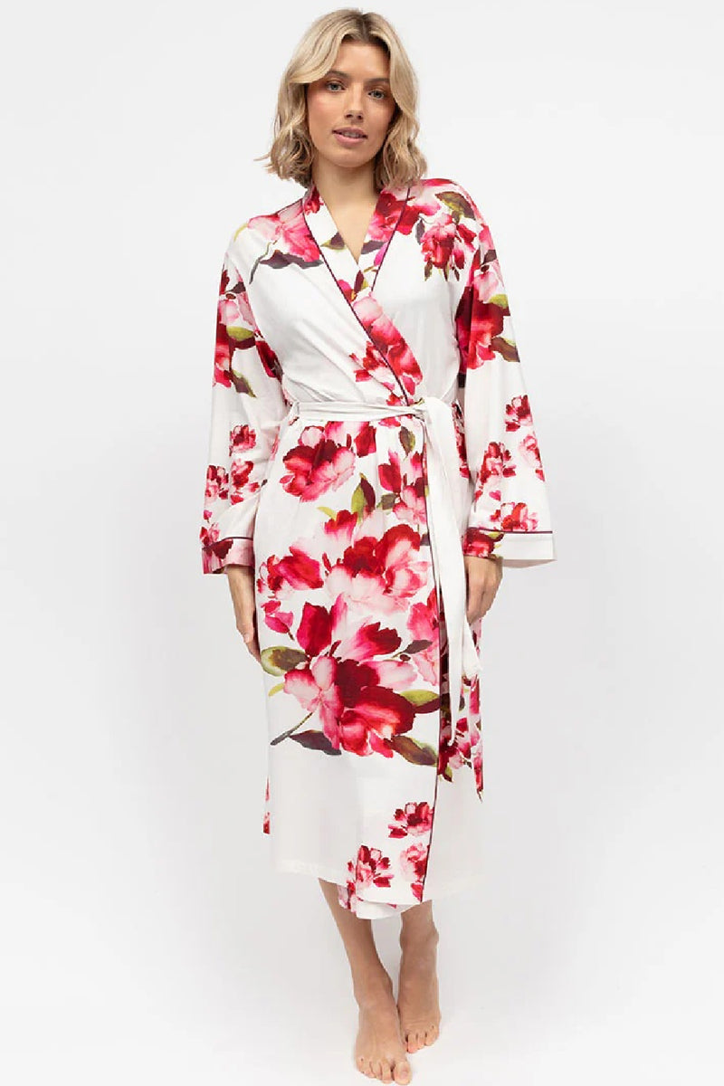 Cyberjammies Isabella Robe, Oxblood Mix Floral (5119)