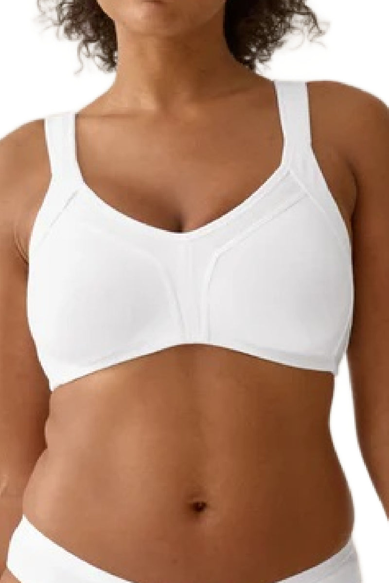 Naturana Heritage Minimizer and Side Smoother Wireless 90% Cotton Bra, White (5332)