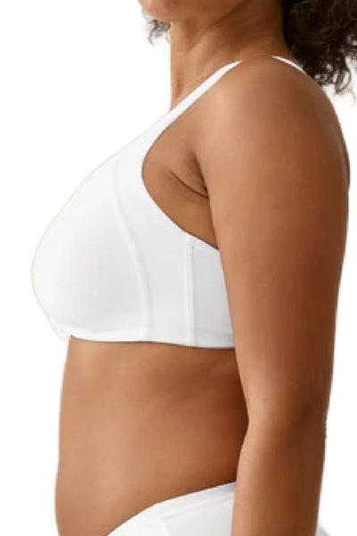 Naturana Heritage Minimizer and Side Smoother Wireless 90% Cotton Bra, White (5332)