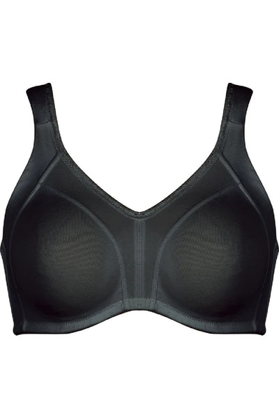 Naturana Heritage Minimizer and Side Smoother Wireless 90% Cotton Bra, Black (5332)