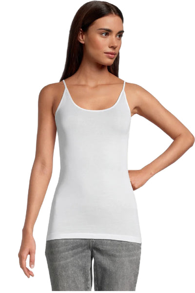 Oscalito Cotton Spaghetti Strap Cami, White (552)