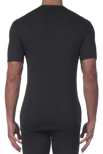 Oscalito Men's T-Shirt Button Opening in Termotex®, Ebony (5558)