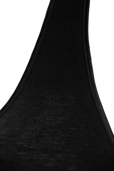 Oscalito Mercerized Cotton (Filoscozia®) Tank Top with Satin Edging, Black (562)