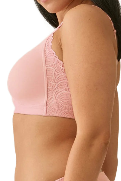 Naturana Wireless Bra with Side Smoother Effect and Lace, Pink Rose (5675)