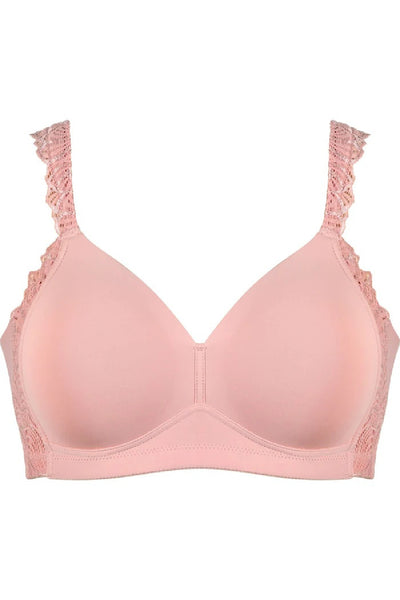 Naturana Wireless Bra with Side Smoother Effect and Lace, Pink Rose (5675)