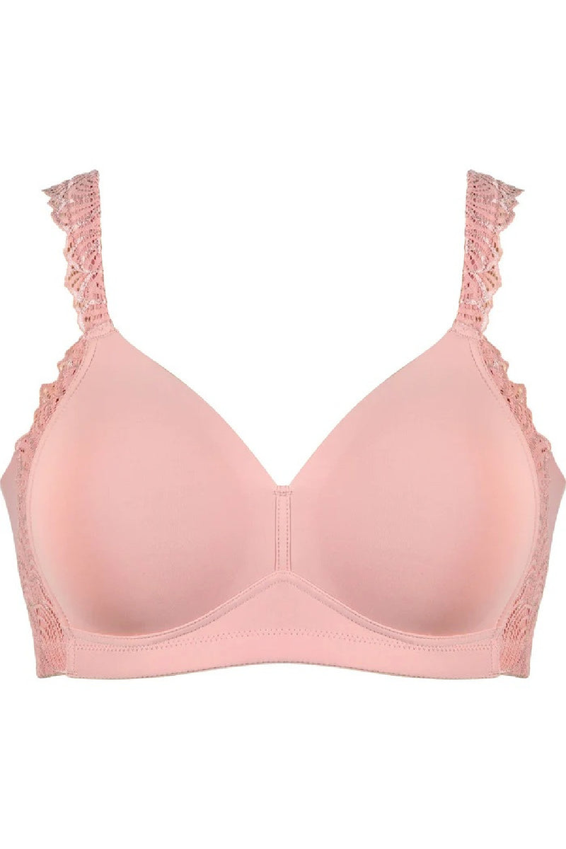 Naturana Wireless Bra with Side Smoother Effect and Lace, Pink Rose (5675)