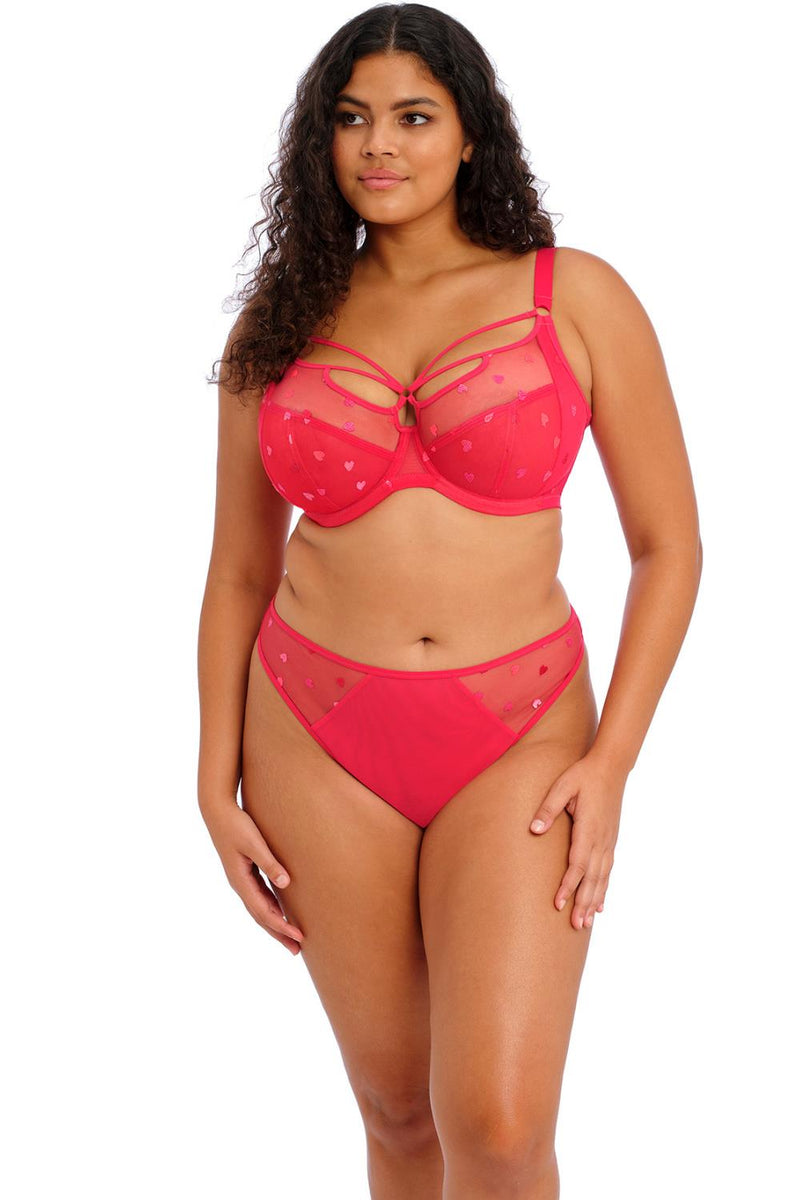 Elomi Sachi Plunge Bra, Red Confetti (EL4353)