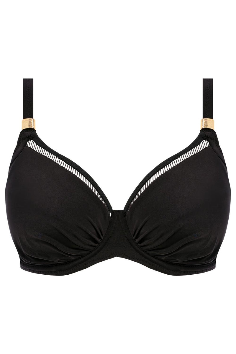 Fantasie East Hampton Gathered Full Cup Bikini Top, Black (FS502801)