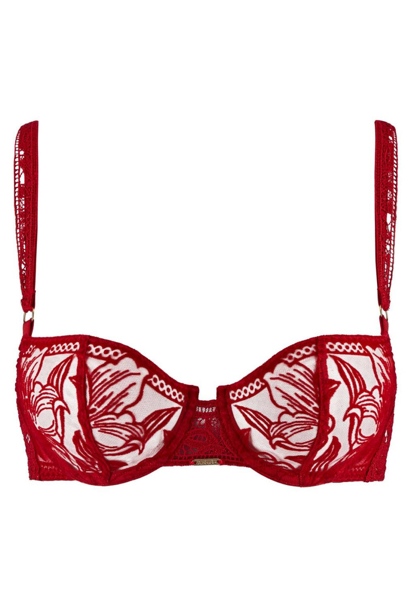 Aubade Coeur A Corps Underwired Half Cup Bra, Rouge Rebelle (IBF14)