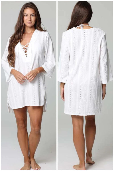 J Valdi Capri Lace Neck Big Shirt J26654 White