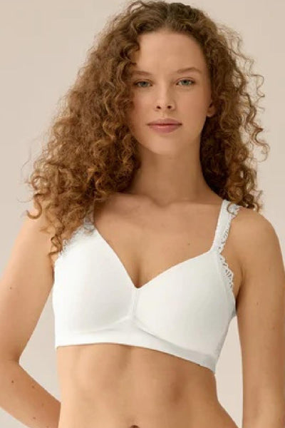 Naturana Wireless Bra with Side Smoother Effect and Lace, Ecru (5675)