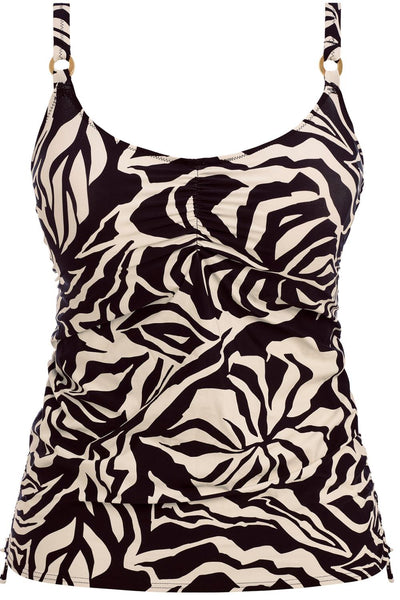 Fantasie Swim Aruba Nights Adjustable Sides Tankini Top, Black/Cream (FS505351)