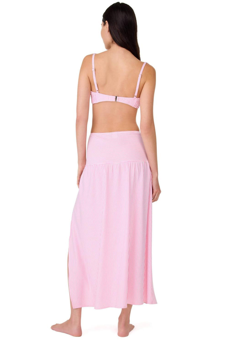 Kate Spade Swim Cover Skirt, White/Pink (S21504)