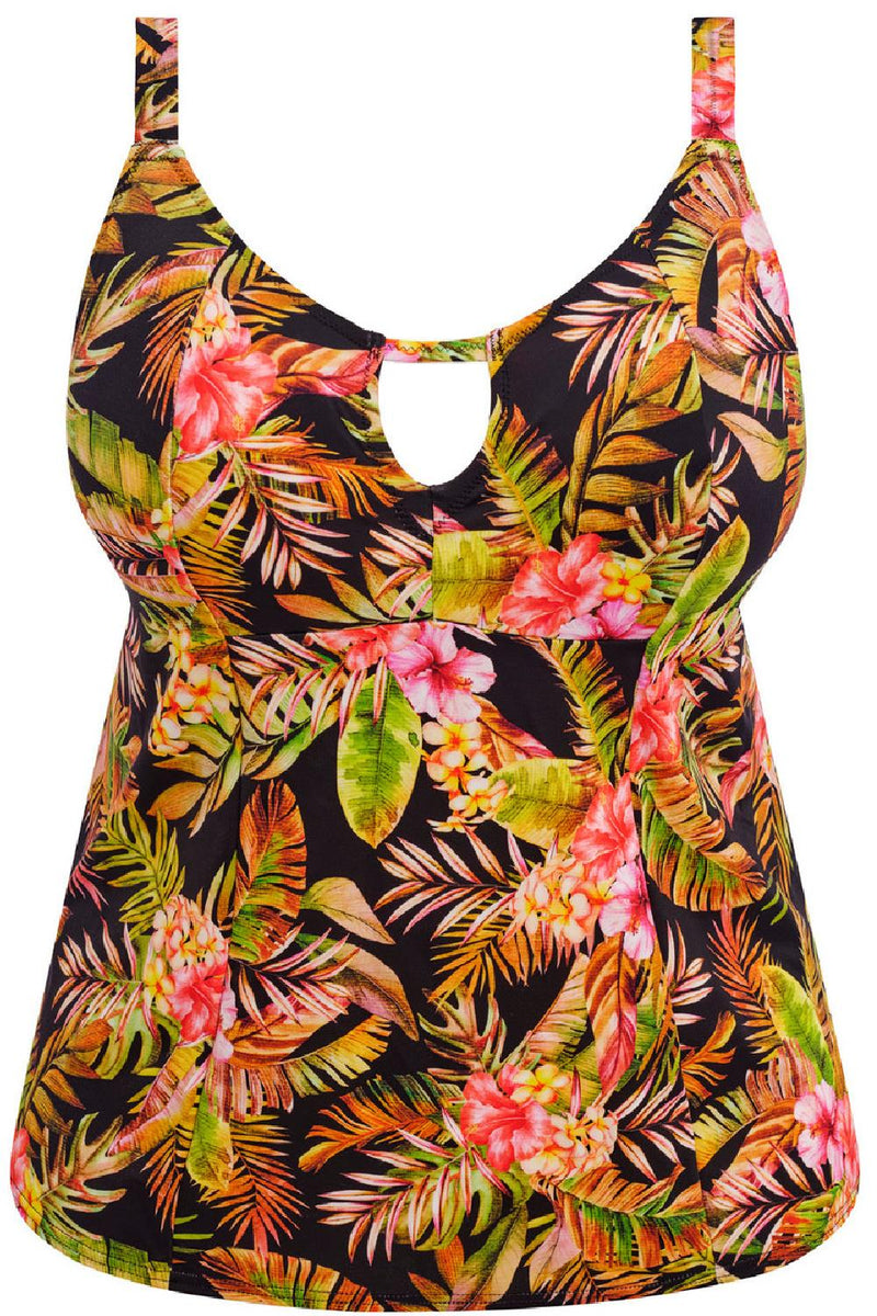 Elomi Tiger Valley Non Wired Moulded Tankini Top, Black (ES802361)