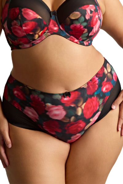 Panache Sculptresse Bliss Deep Brief, Rose Print (10682A)