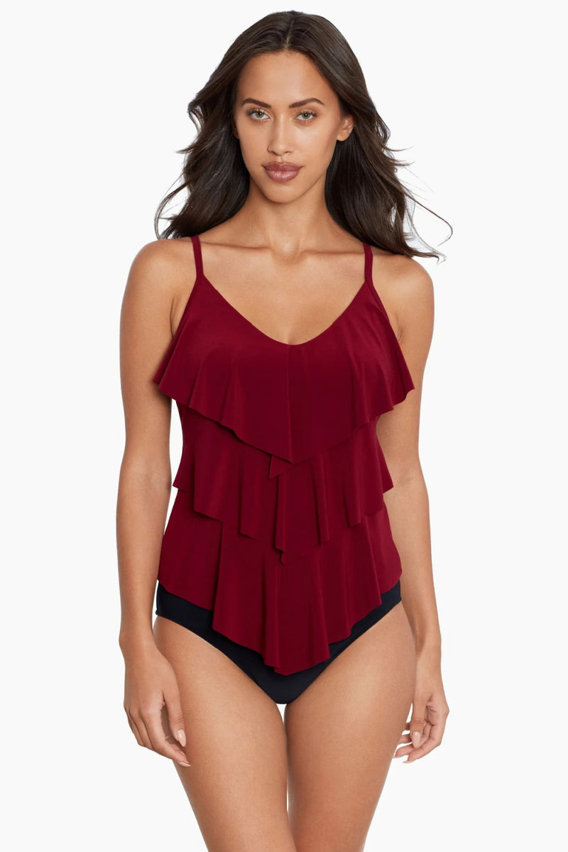 Magicsuit Solids Rita Tankini, Merlot (6006044)