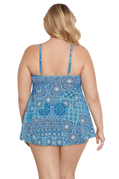 Shape Solver Plus Back In Tile Empire Swimdress, Multi (60201698X)