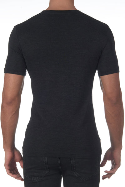 Oscalito Men's Roundneck T-shirt in Wool & Silk, Grey (624)