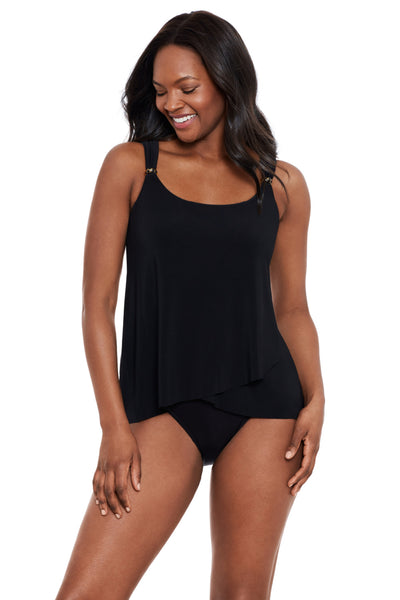 Miraclesuit Razzle Dazzle Tankini Top, Black (6516626)