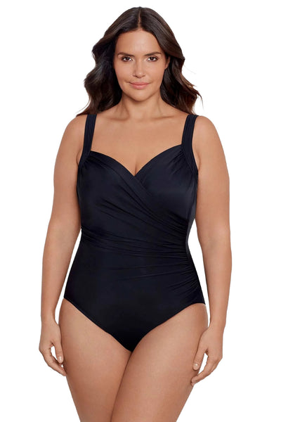 Miraclesuit Plus Size Sanibel One Piece Swimsuit, Black (6518963W)
