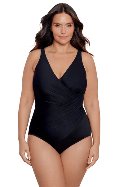 Miraclesuit Plus Size Oceanus One Piece Swimsuit, Black (6519088W)