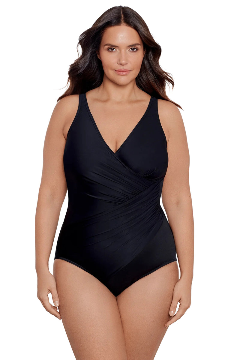 Miraclesuit Plus Size Oceanus One Piece Swimsuit, Black (6519088W)
