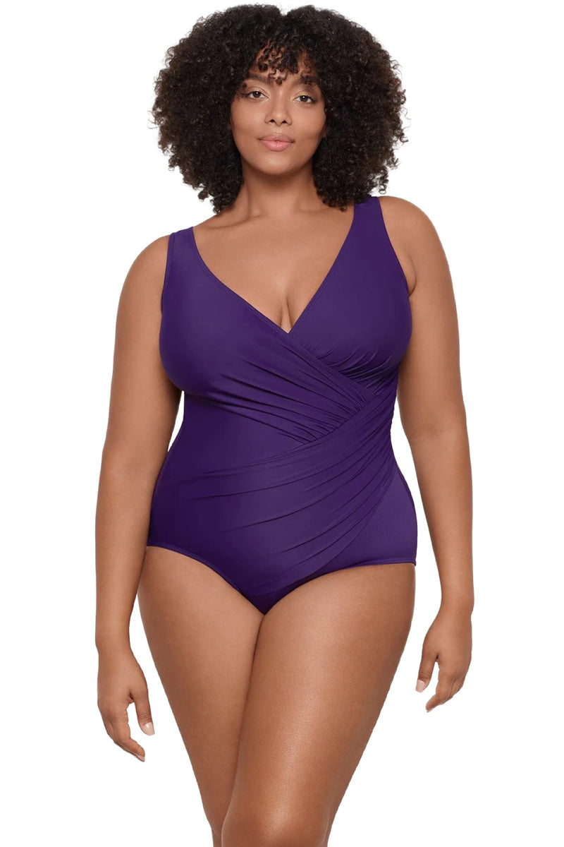 Miraclesuit Plus Size Oceanus One Piece Swimsuit, Mulberry (6519088W)