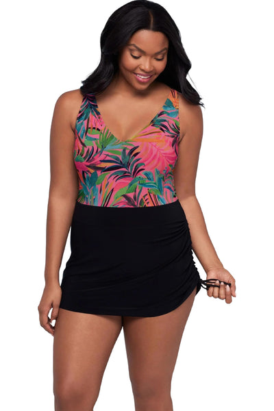 Trimshaper Julie Amazonian Palms Swimdress, Multi (6551050)