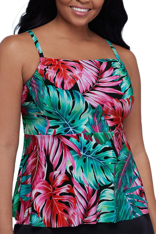 Trimshaper Hot Tropic Terri Tankini, Multi (6551067)